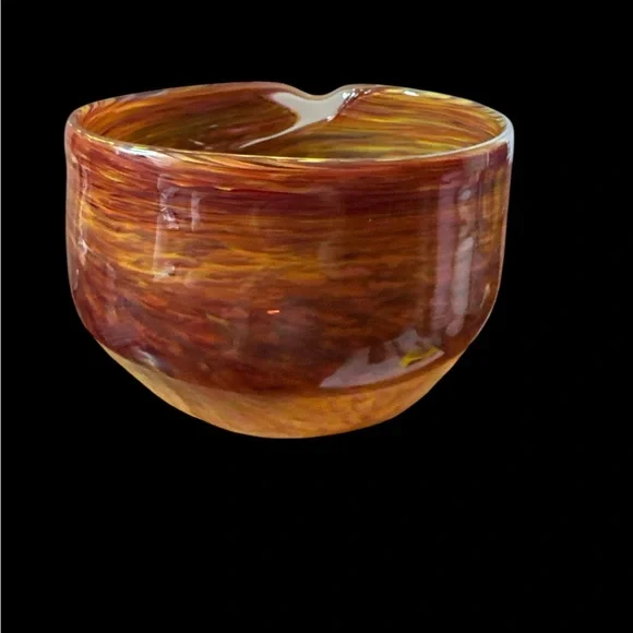 Stunning Handblown signed 2003 Vibrant Swirled Glass Bowl. (9-M) - Picture 3 of 6